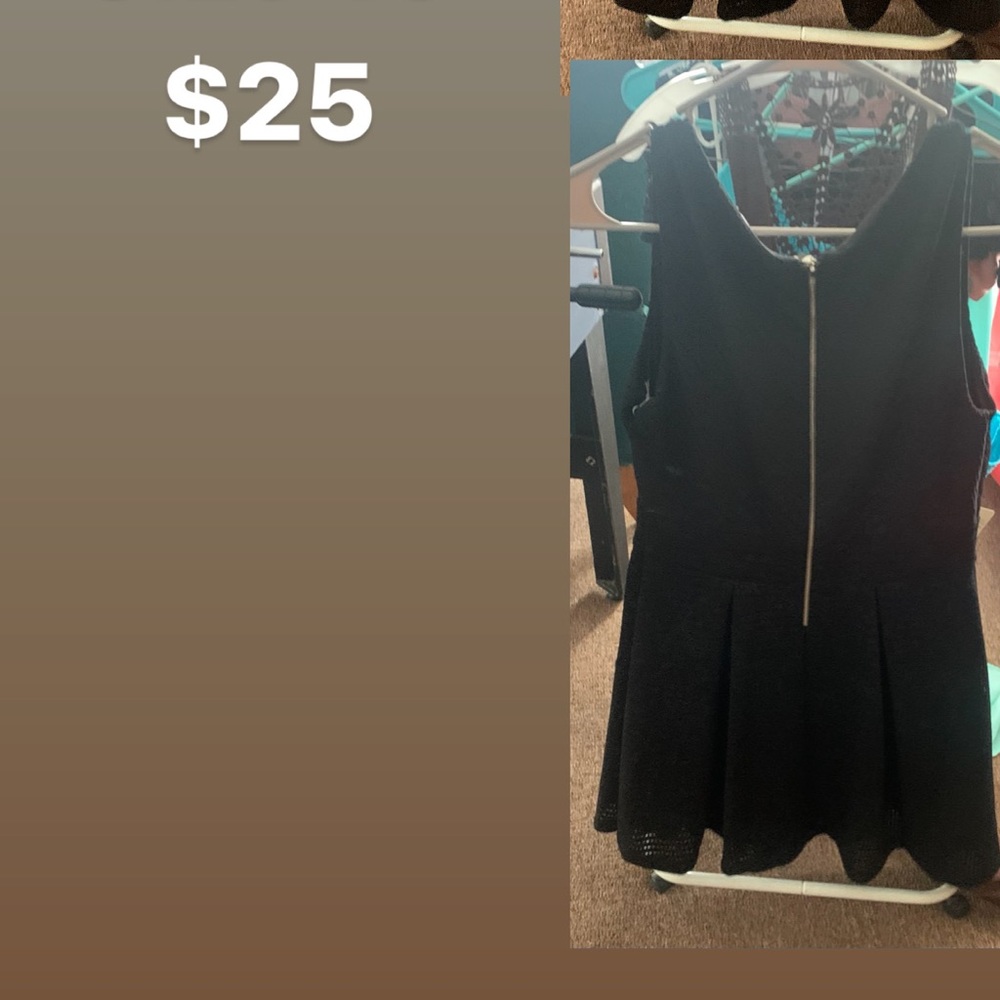 Black Mid Length Dress (cute back zipper details!)
